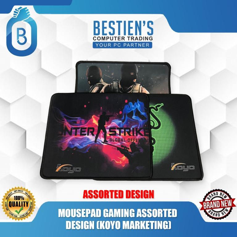 MOUSEPAD GAMING ASSORTED DESIGN (KOYO MARKETING) (1-PC) (Category: Mouse & Mousepads) located in Quezon City. Submitted by besteinpc (Listing ID 1001338362, Image 1). Description: MOUSEPAD GAMING ASSORTED DESIGN (KOYO MARKETING) (1-PC) 👉Size: 8x10in Diameter size 👉Thickness: 2mm thick 👉Stitched all over 👉Silk cloth surface 👉Rubber base.