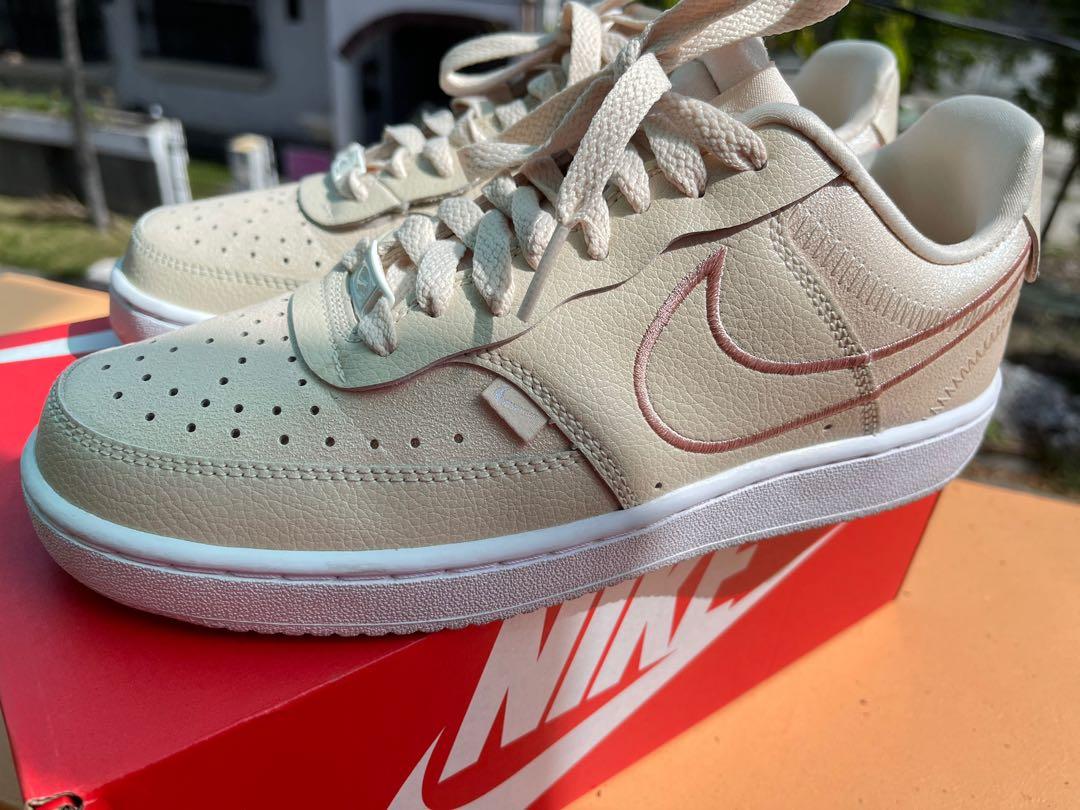 nike women's court vision canvas shoes pearl white