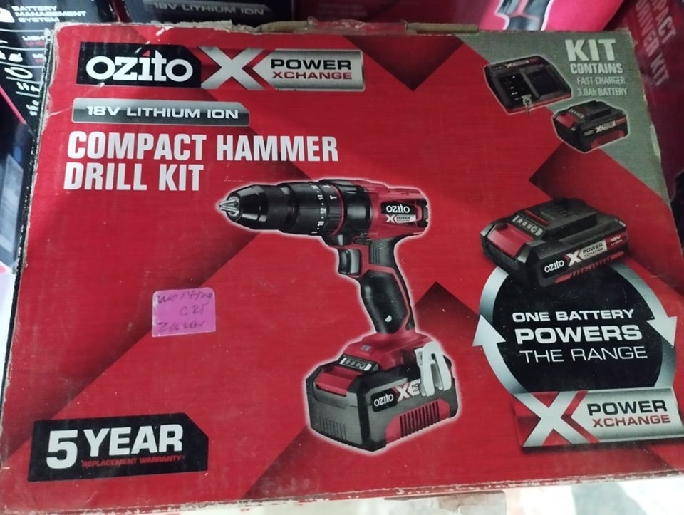 Ozito Compact hammert Drill Kit 18V, Commercial & Industrial