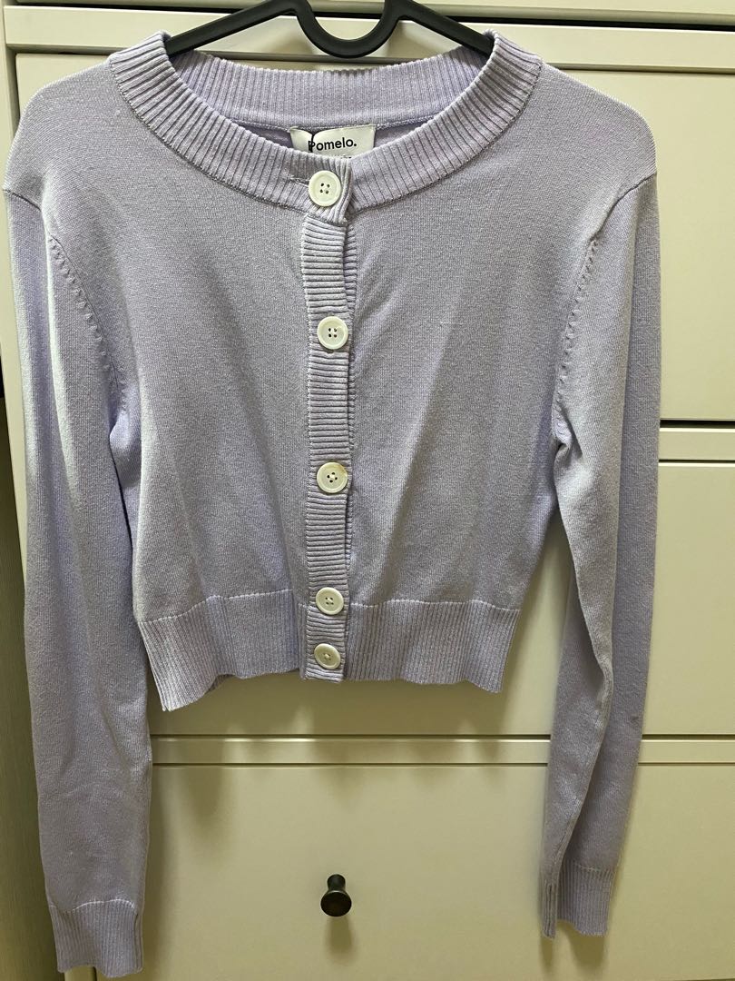 pomelo cardigan in violet , Women's Fashion, Tops, Longsleeves on Carousell
