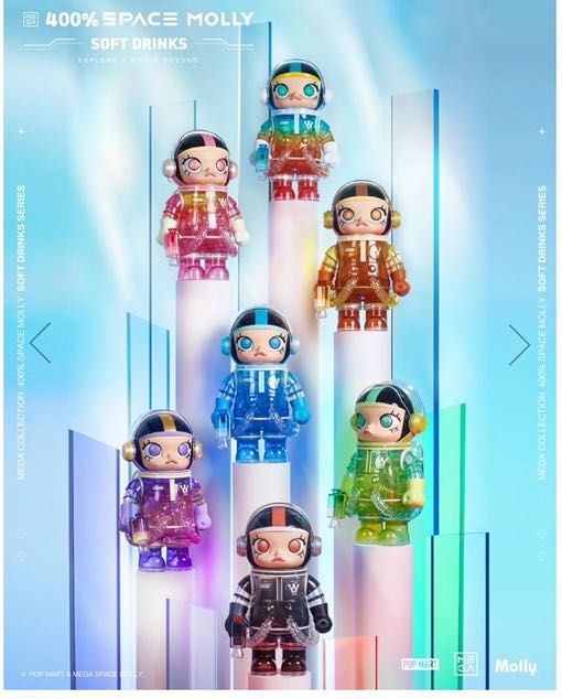 Popmart MEGA Space Molly Soft Drinks Series 400%, Hobbies