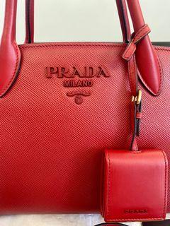 Prada Saffiano Cuir Double Bag In Pesco-baltico