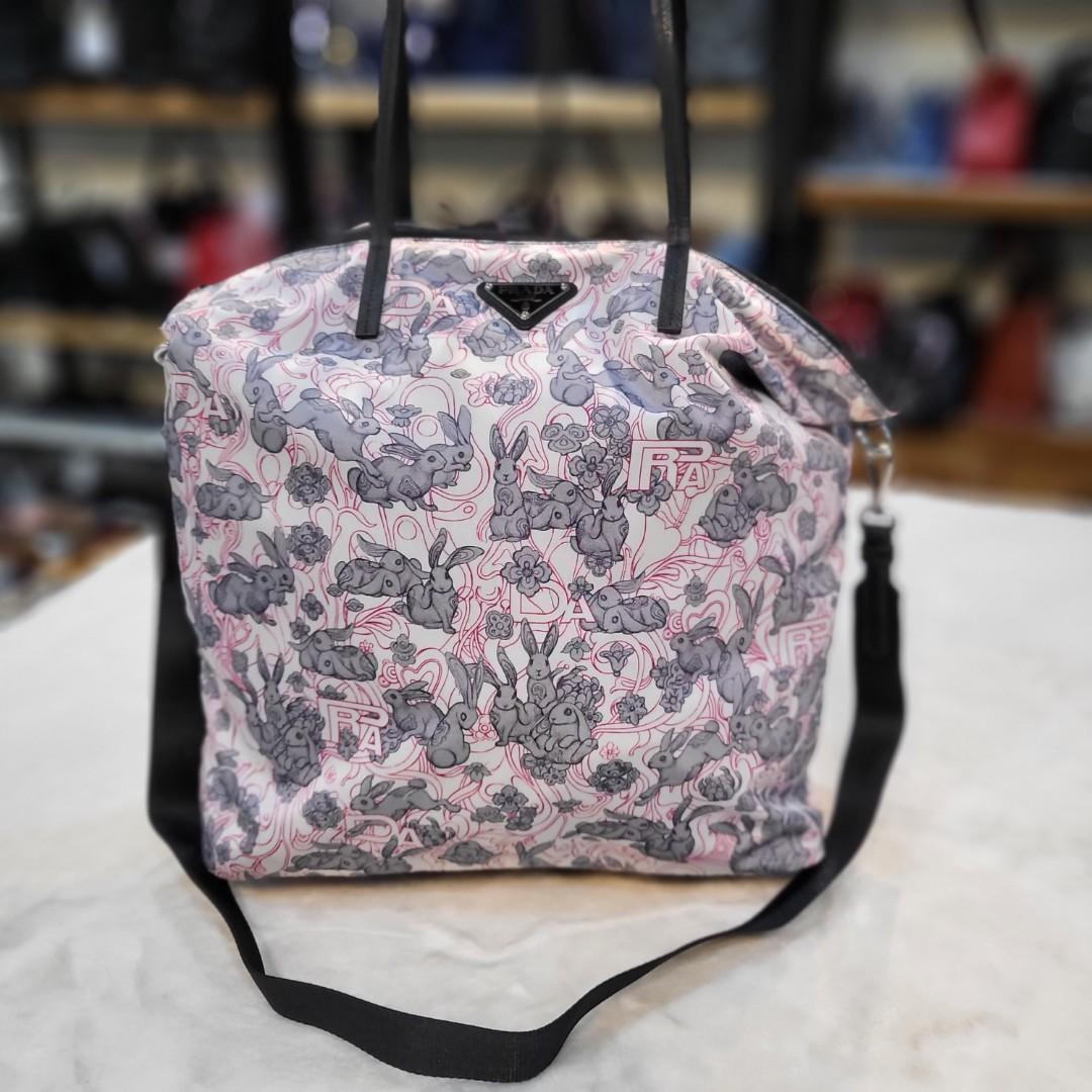 Prada Tessuto Stampat Shopping Tote Luxury Bags Wallets on