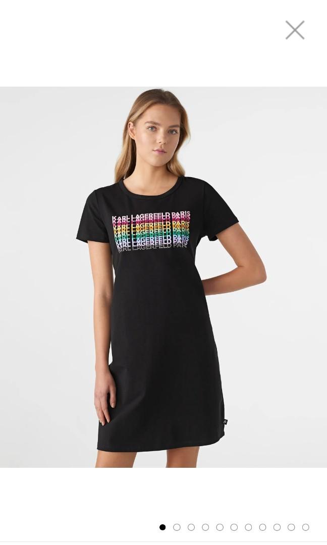 Preorder karl lagerfeld rainbow tshirt dress Luxury Apparel on