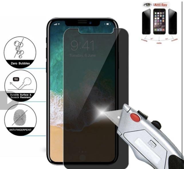 Privacy Screen Protector (Category: iPhone X Series) located in Singapore. Submitted by racheleuuu (Listing ID 1152710113, Image 3). Description: - privacy screen protector ( Iphone XS max ) - was in the midst of coming too late when I was changing phone .