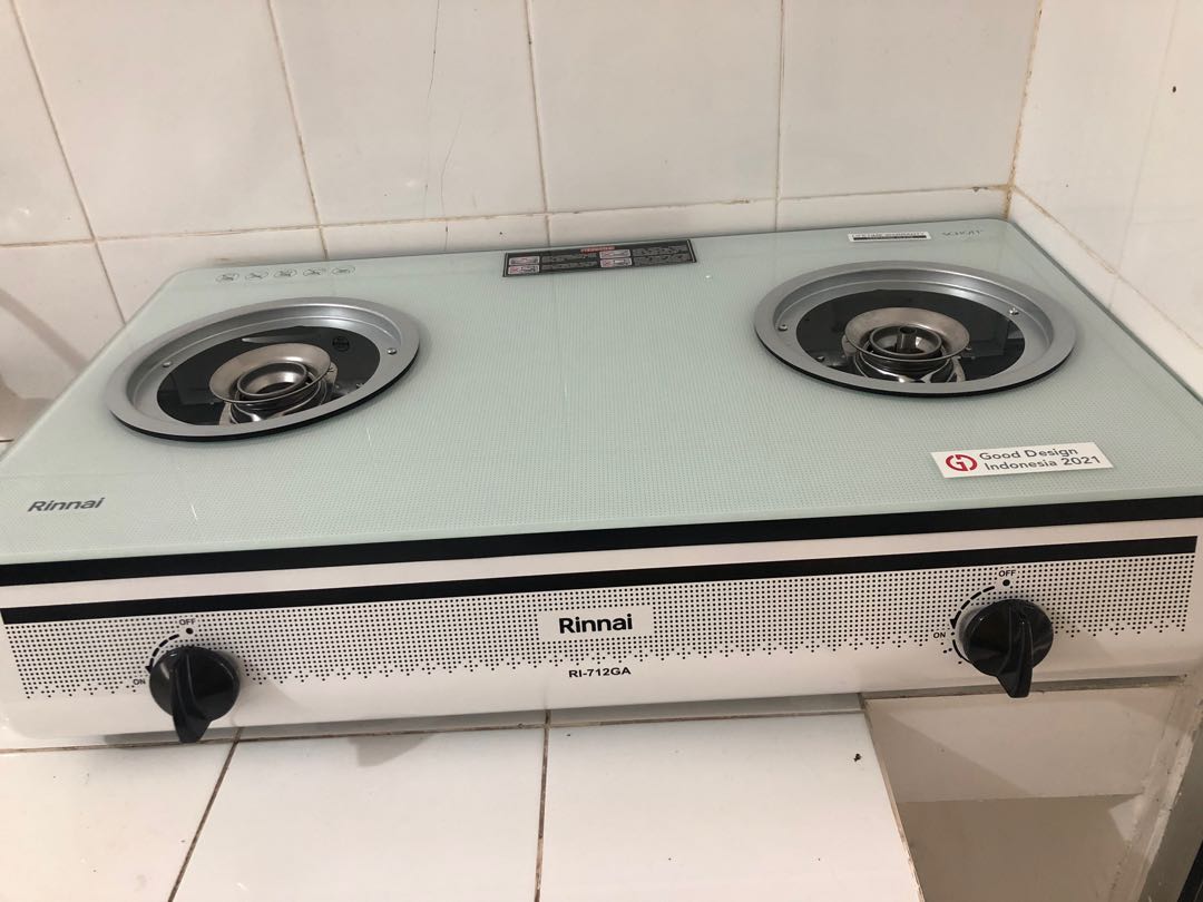 Kompor Gas 2 Tungku Rinnai 712 Ga White Baru Kitchen Appliances Di Carousell