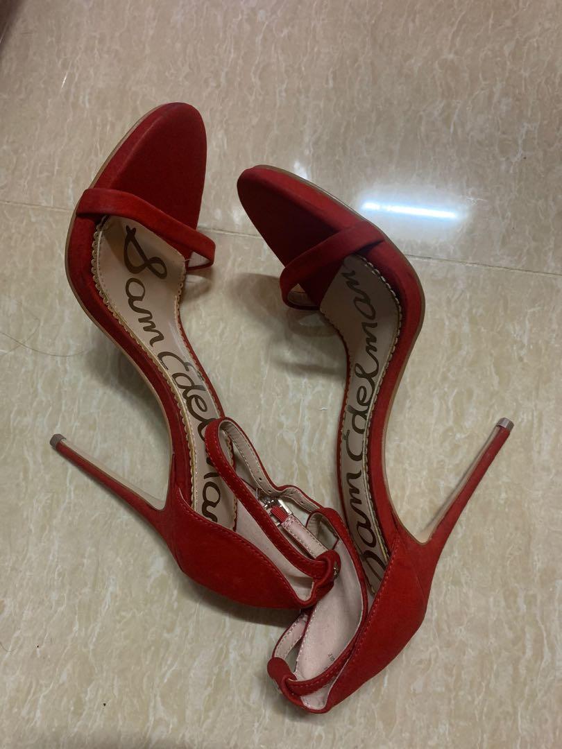 Sam Edelman Ariella Heels Red Suede