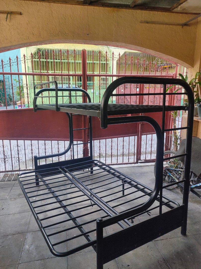 second hand double deck bed with convertible seat, Furniture & Home
