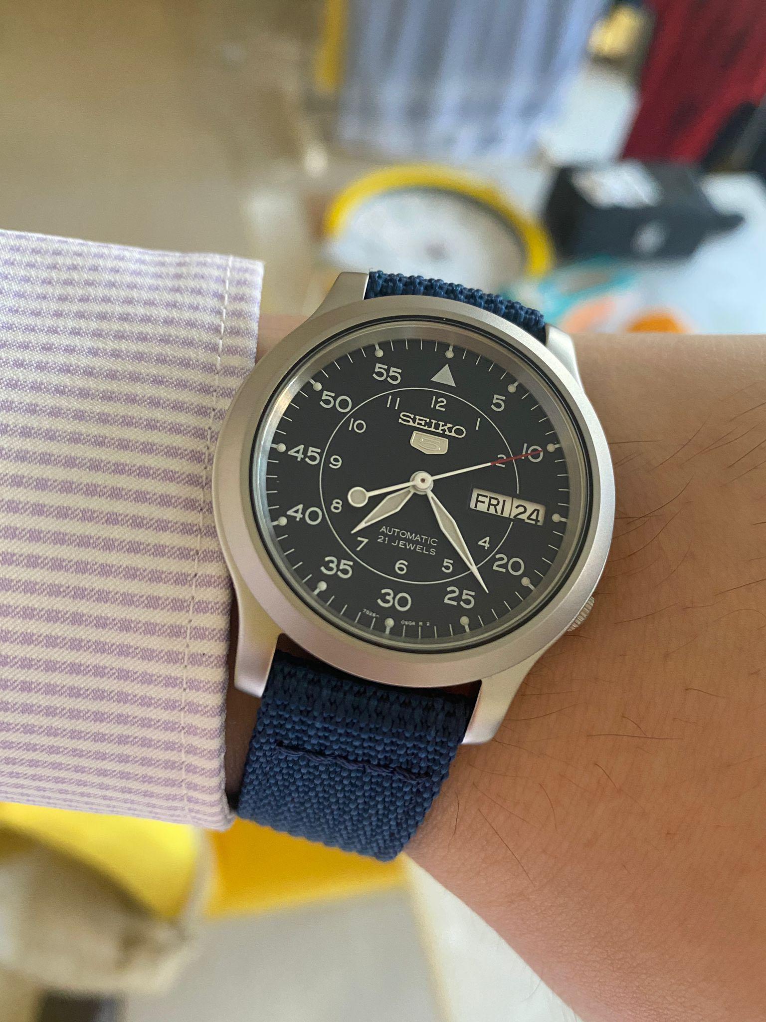 Seiko 5 military on sale nylon 21 jewels