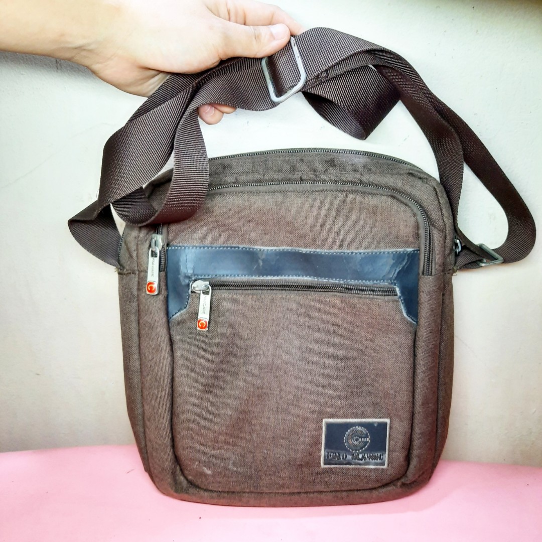 Sling bag POLO CLASSIC ORIGINAL coklat pria tas polo MauSamsung