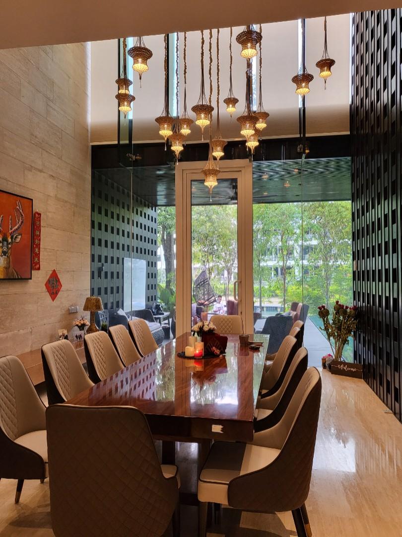 Solid Wood Dining Table (Category: Tables & Sets) located in Singapore. Submitted by baggiefreak (Listing ID 1152571988, Image 2). Description: Solid Wood Conference / Dining Table. This sturdy solid wood table can accommodate up to 12 to 16 people. L2900 W600 H750 Chairs are not included. Negotiable. Delivery charges apply..