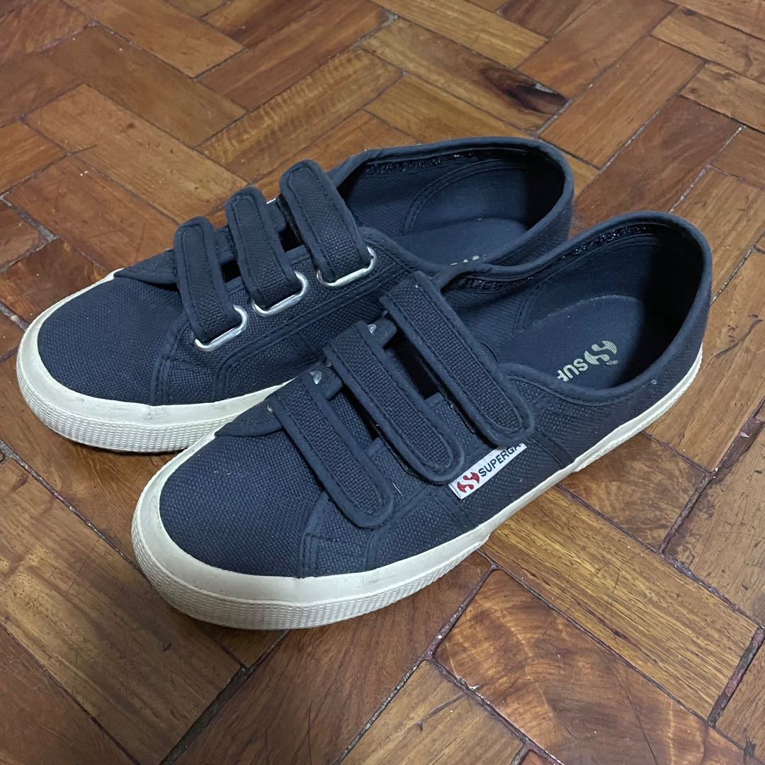 Superga hotsell velcro navy
