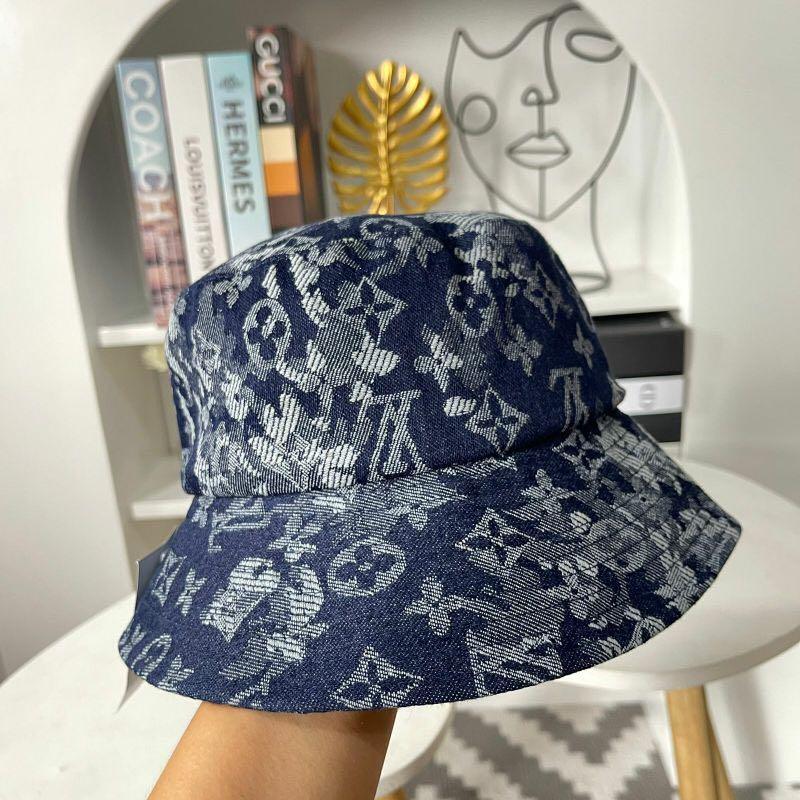 Topi elvi denim logo bucket hats - topi 