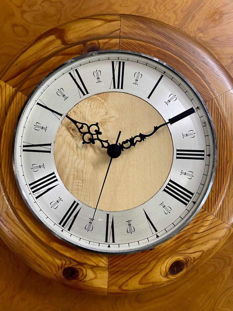 Vintage German Solid Wood Quartz Wall Clock Heavy Duty Movement 30cm