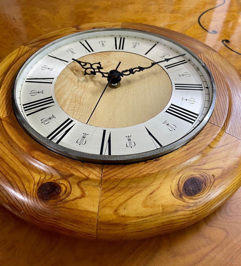 Vintage German Solid Wood Quartz Wall Clock Heavy Duty Movement 30cm