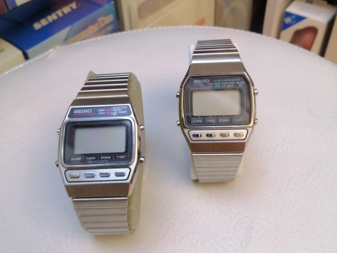 揾番童年回憶）Brand New Vintage Seiko A547-5040 & A547-5060 Chronograph Watches (  Not Working for parts OR Repair ) ( Each pc.) （有代客換電和改帶服務） （歡迎消費券）, 名牌, 手錶-  Carousell