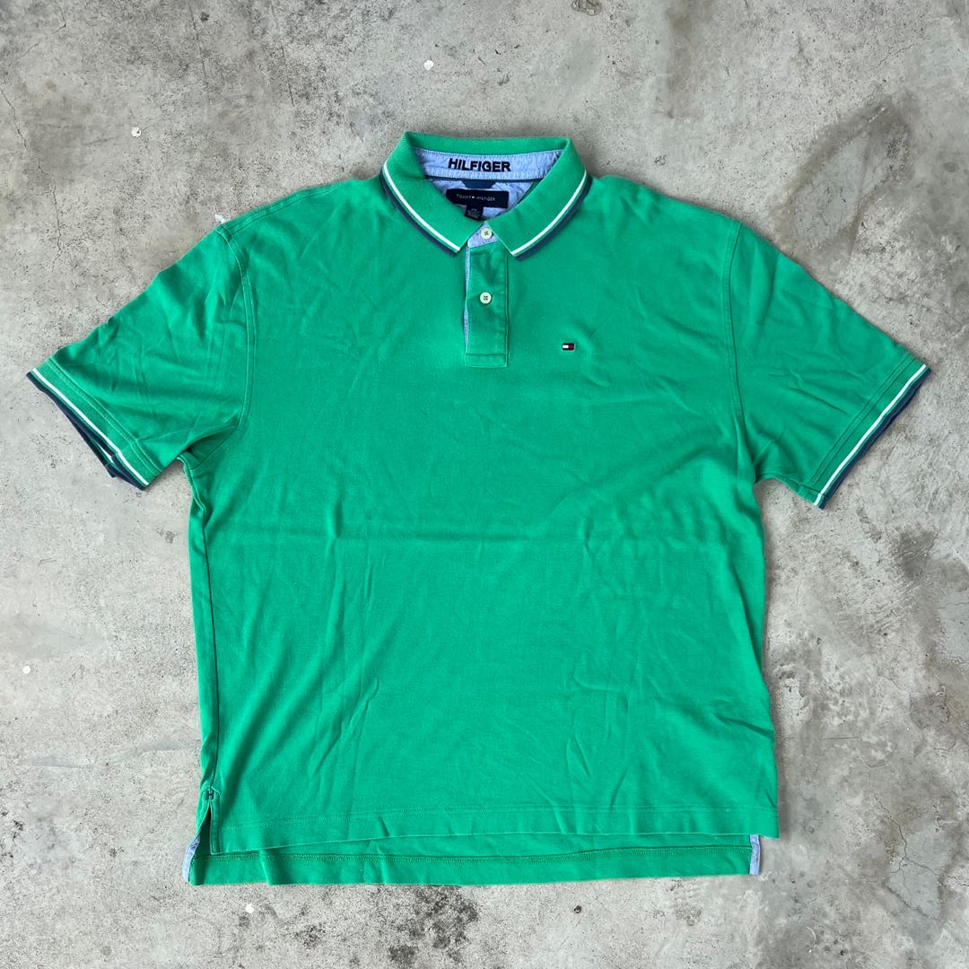 green tommy hilfiger polo shirt