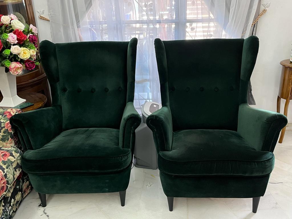 Green wingback hotsell chair ikea