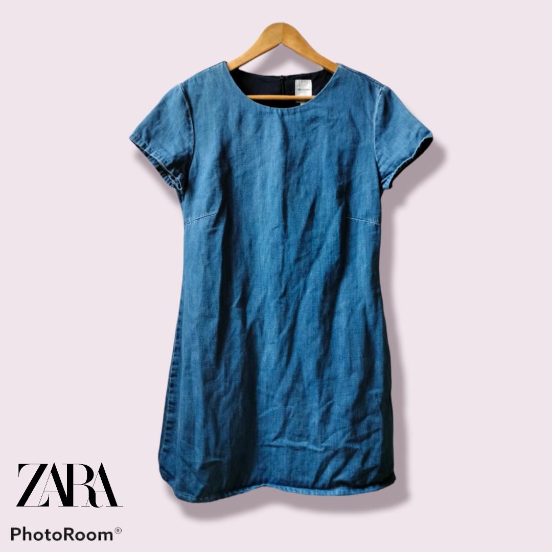 Zara denim dress, Fesyen Wanita 