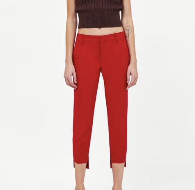 Zara asymmetric hem pants cheap