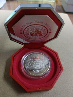 1998 $10 Zodiac Silver Piedfort Proof Coin Tiger $128