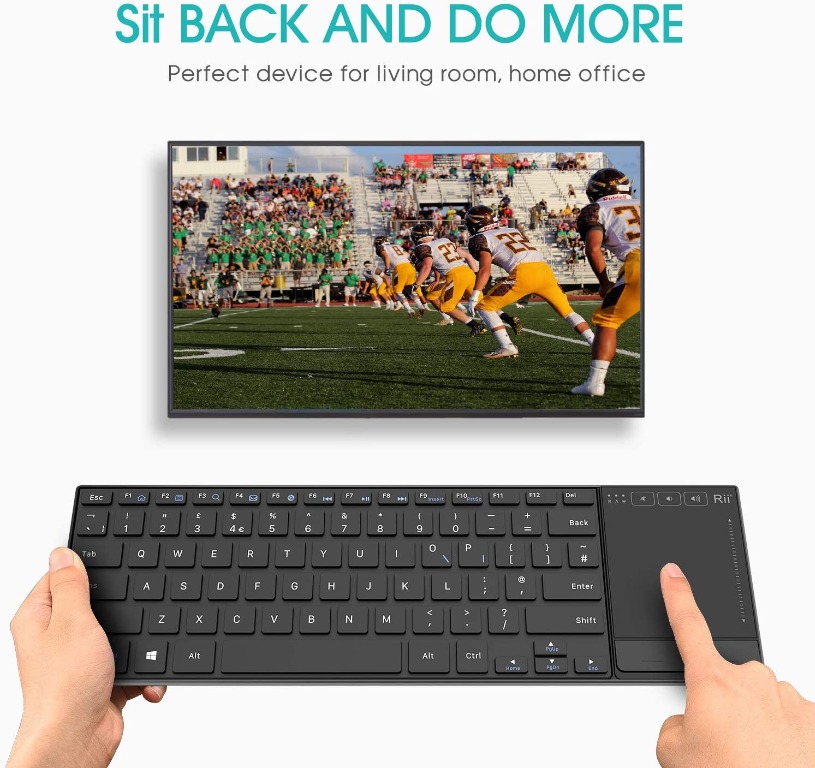 "2.4GHz Wireless Keyboard with Trackpad,Rii K22 Portable Multimedia