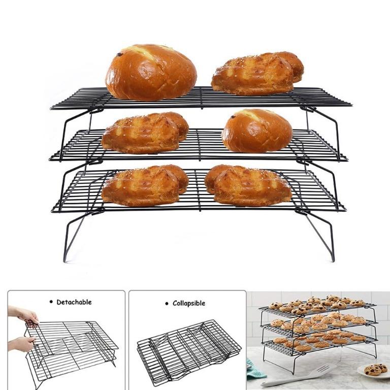 3layer Stackable Cooling Rack Nonstick Cross Grid Cooling Cake Rack