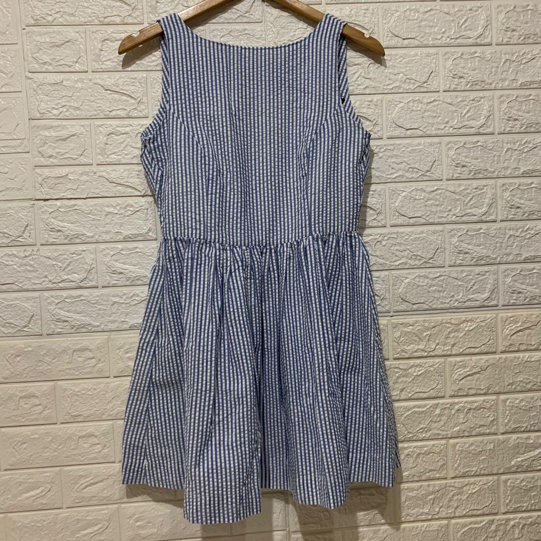 American Apparel blue striped mini dress Women s Fashion Dresses