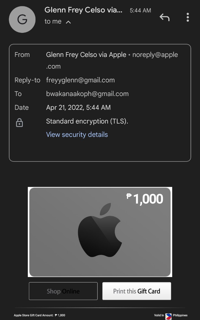 Apple Gift Card, Video Gaming, Gaming Accessories, Game Gift Cards