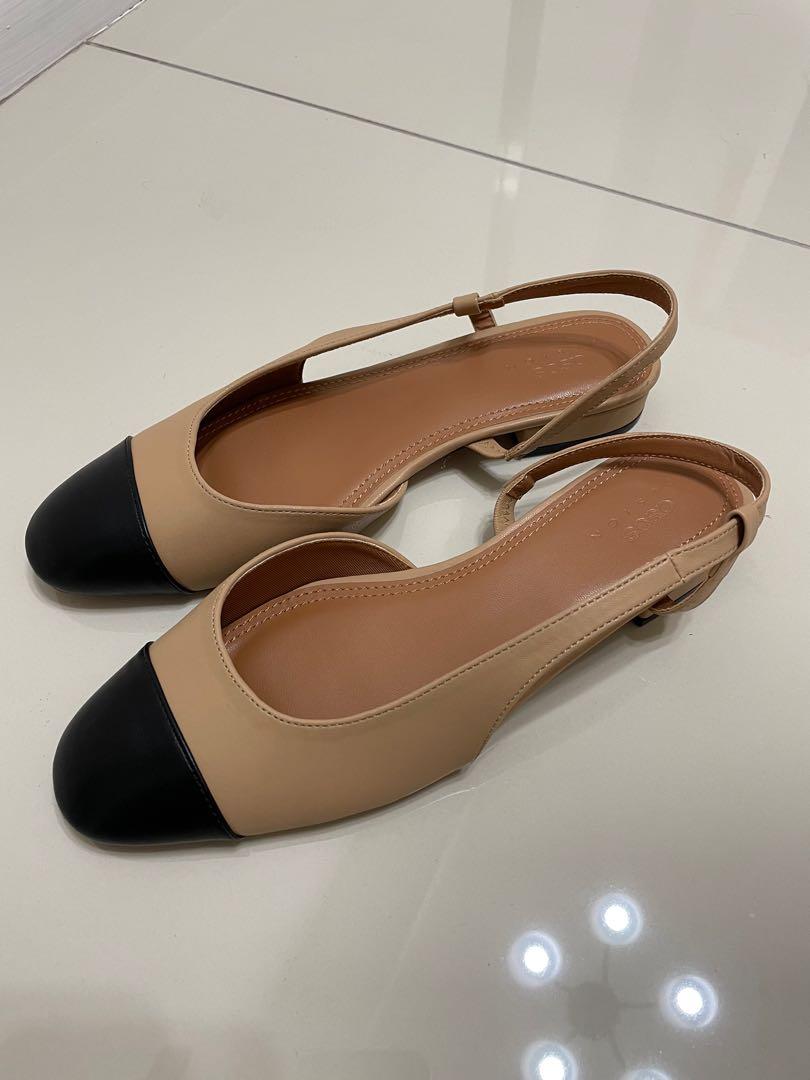 Beige and 2024 black flats
