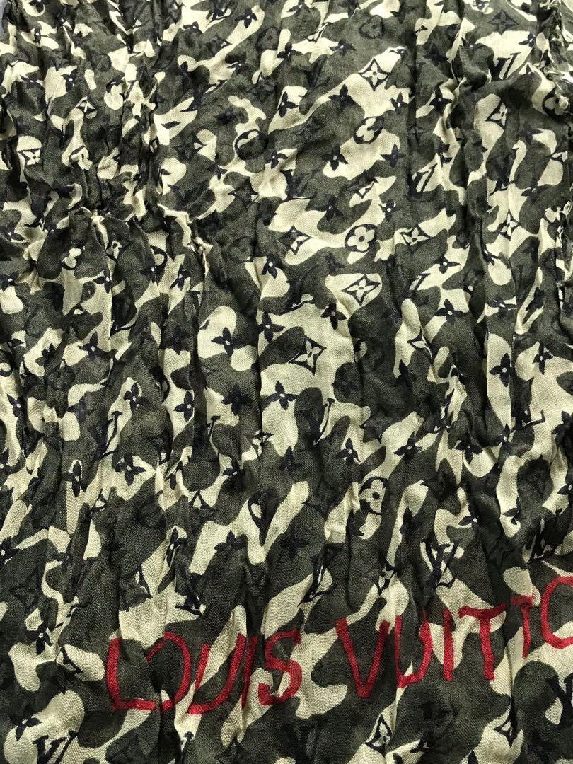 LOUIS VUITTON Monogramouflage Scarf Stole Camo Takashi Murakami Cashmere  Silk LV