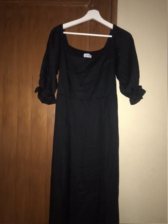 Black beach party dress big size 