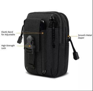 Black Outdoor Tactical Molle Pouch Belt bag for Men