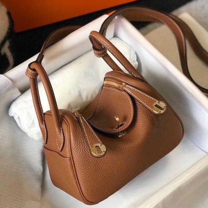 Hermes Mini Lindy Etain in Gold Hardware, Luxury, Bags & Wallets on  Carousell