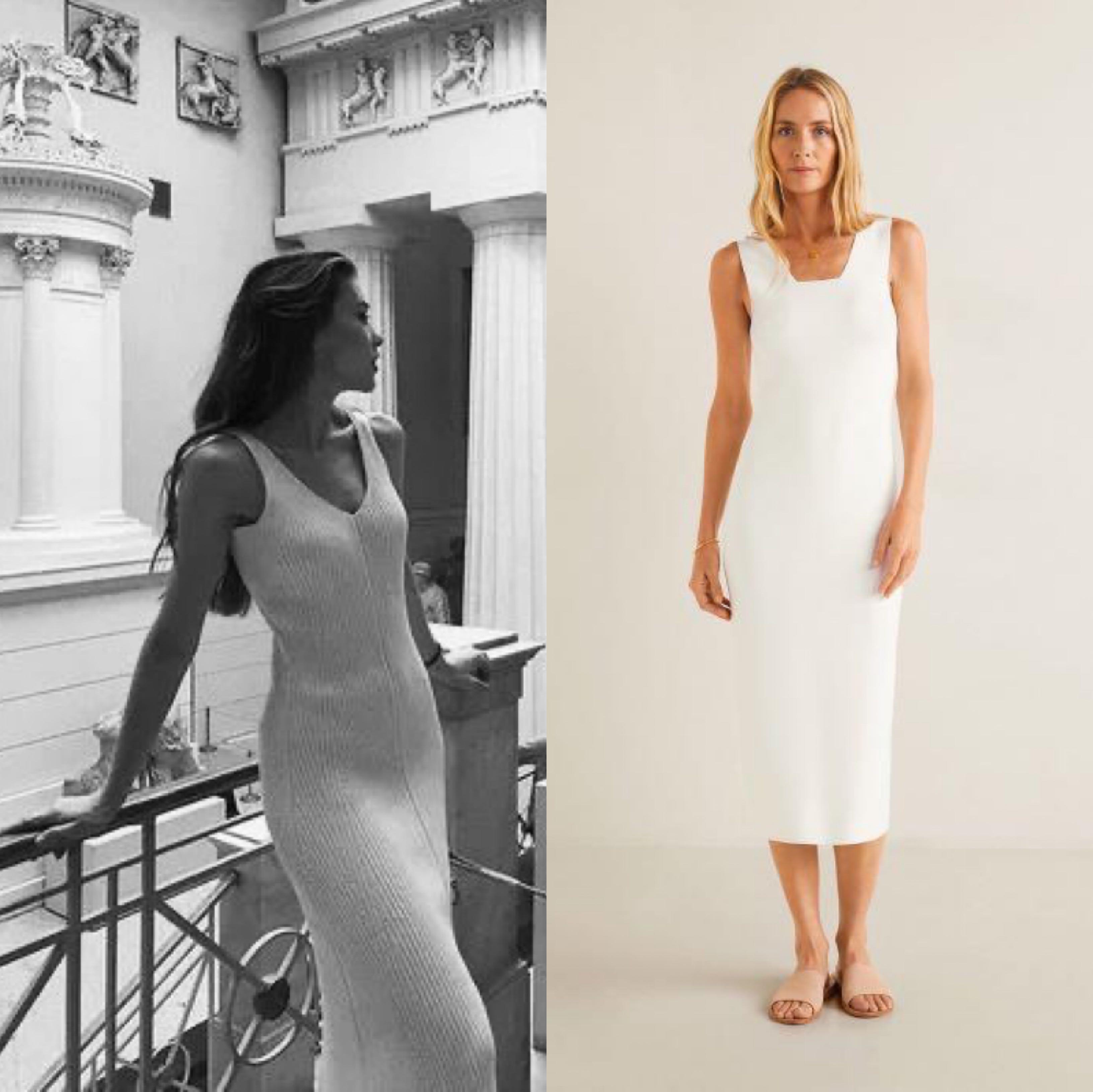 White rib deals knit dress