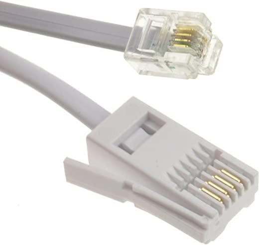 3m 15m 30m ADSL RJ11 Broadband Modem Extension Cable Lead with Coupler UK 