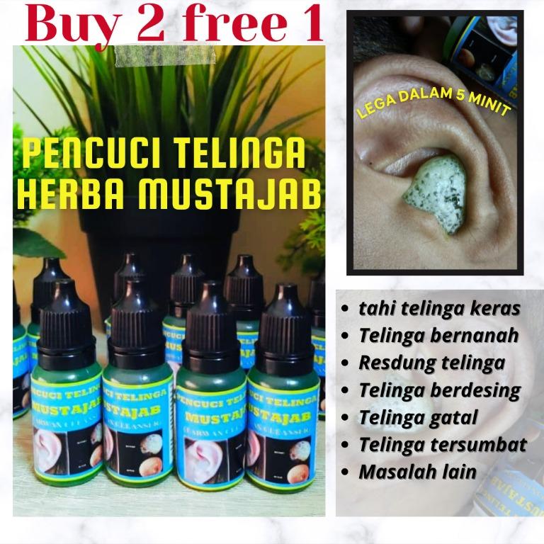 Buy 2 Free 1 Original Earwax Cleanser Pencuci Telinga Herba Mustajab Beauty Personal Care Ear Care On Carousell