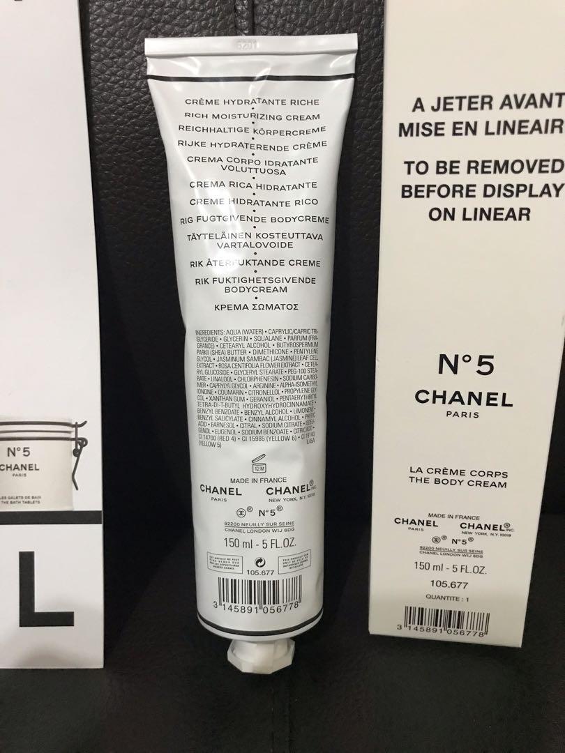 Chanel No.5 body cream 150ml factory 5 身體潤膚霜 set 網袋 唇膏 填色冊, 美容＆化妝品, 沐浴