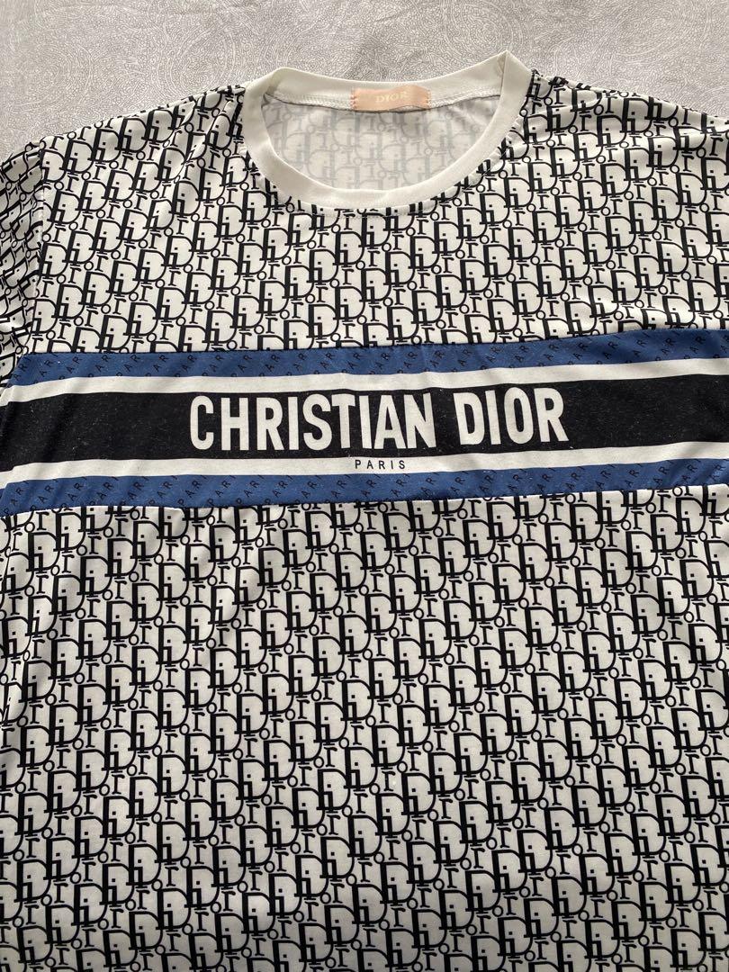 TShirt White Cotton Jersey with Signature  DIOR
