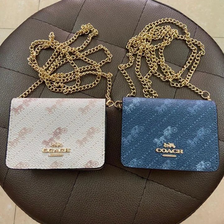 Coach Rhinestone Wallet With Chain COACH MINI WALLET ON CHAIN, Women's Fashion, Bags & Wallets, Wallets ...