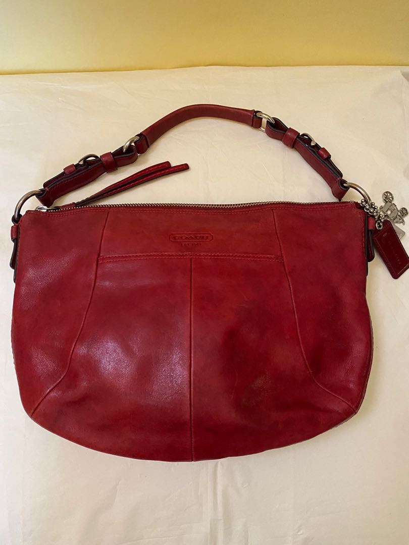 Coach Red Leather Shoulder Bag H0882-12683, Luxury, Bags & Wallets on ...