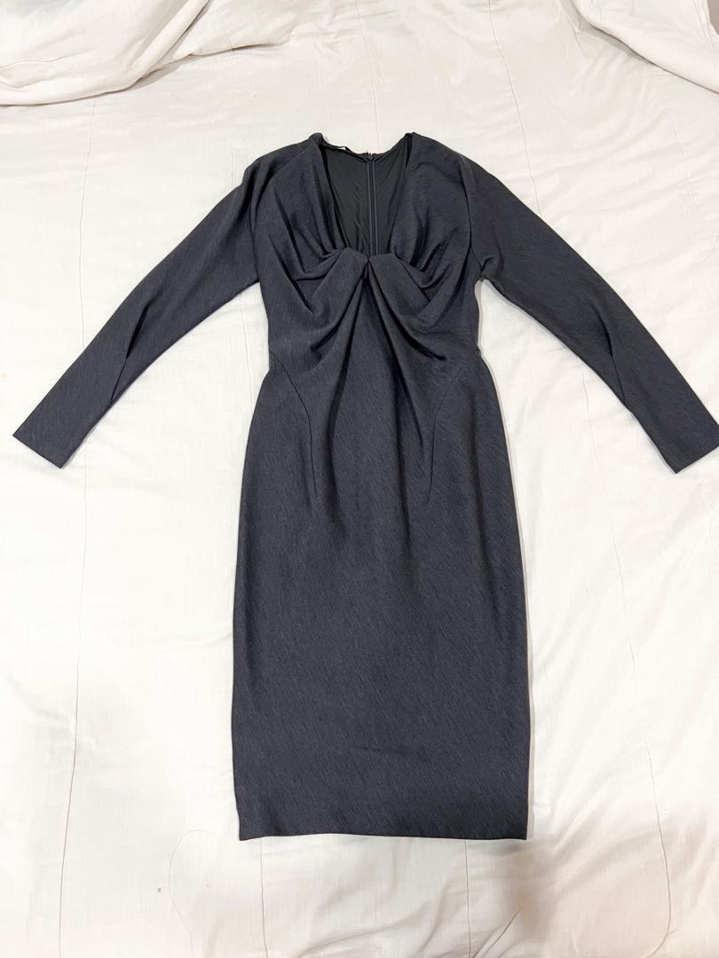 donna karan twist front dress