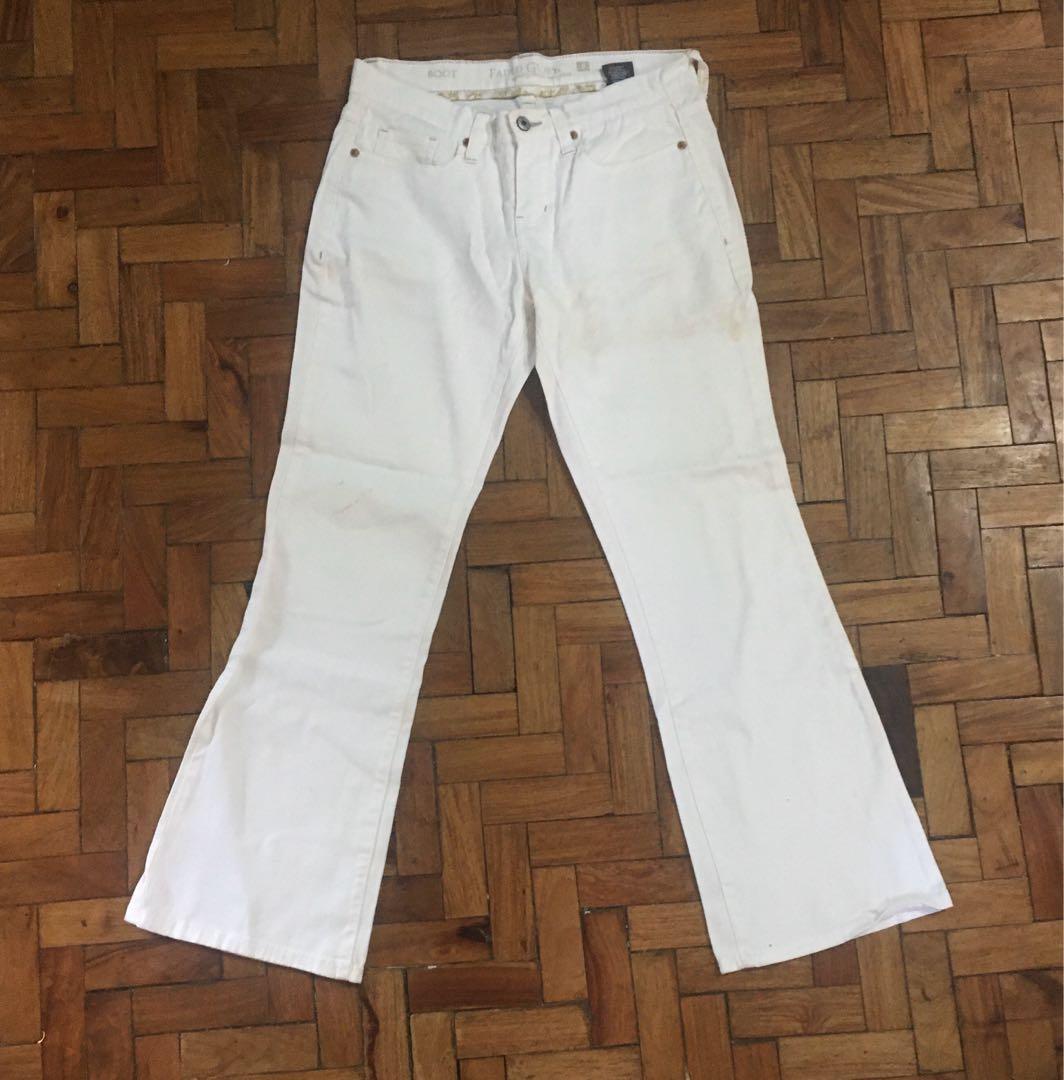 Faded glory flare white denim pants 
