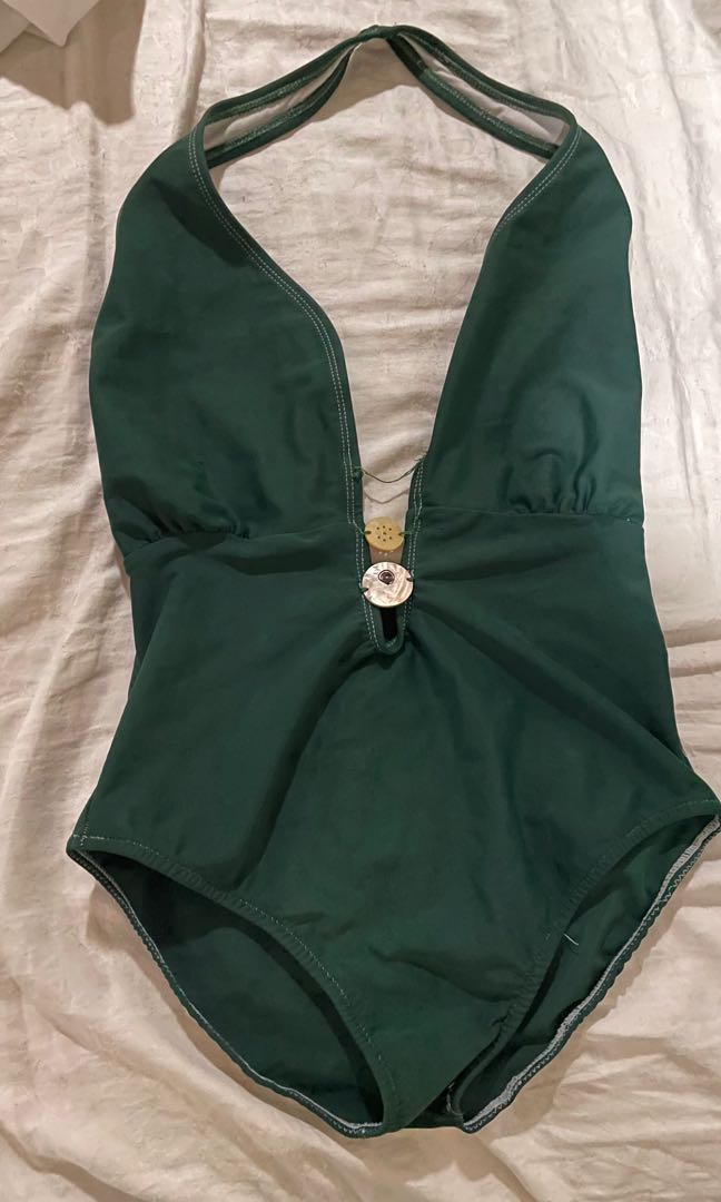 Forest Green One piece swimsuit, Women's Fashion, Swimwear, Bikinis