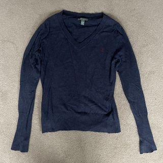 Forever 21 Heritage 1981 Navy V Neck Knit Jumper