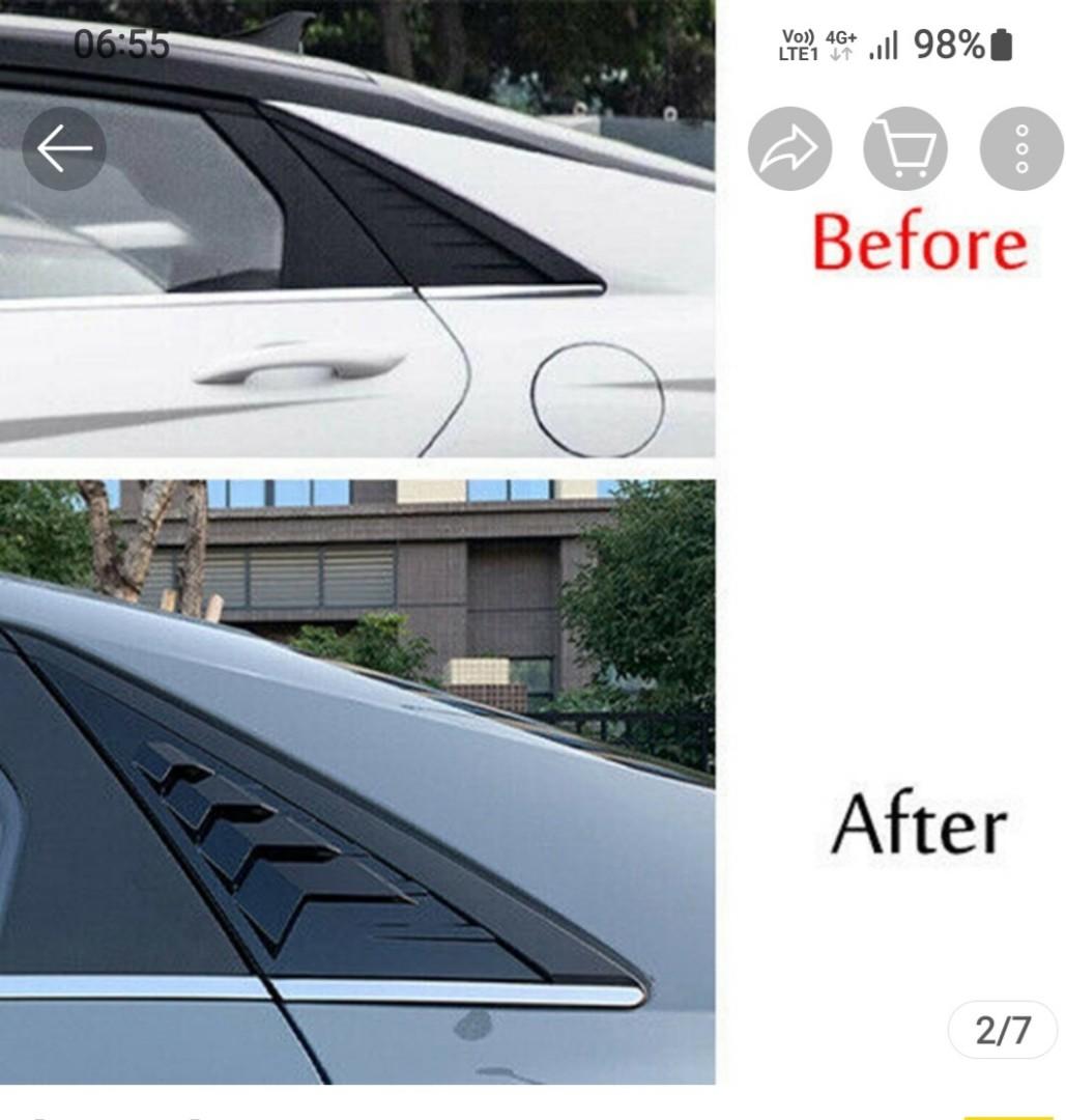 Glossy Black Car Side Vent Window Scoop Louver Cover Trim for Hyundai