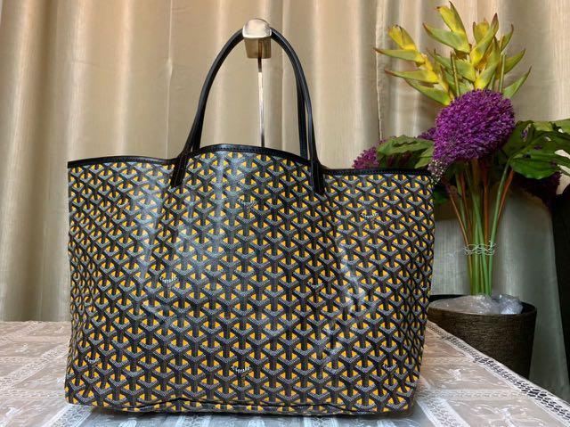 Goyard Saint Louis GM Tote Bag Pouch Navy Marine Shopping Purse Unisex Auth