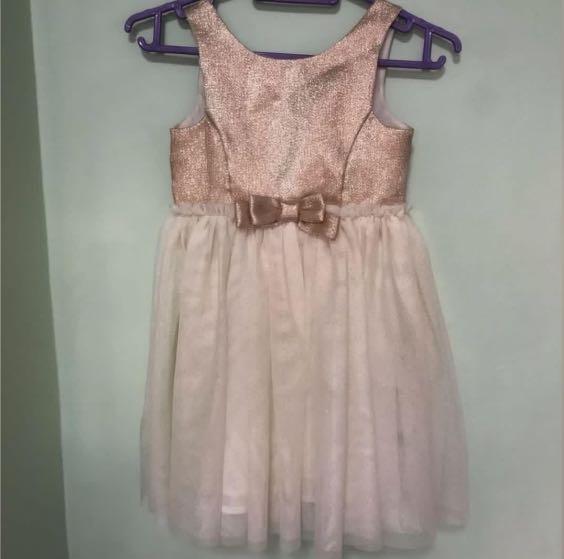 H M Authentic Girls Sleeveless Gold Bling Glitter Sparkle