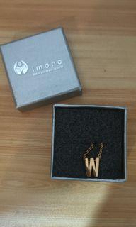 FREE Imono Stainless Steel Gold Tone Letter W Necklace