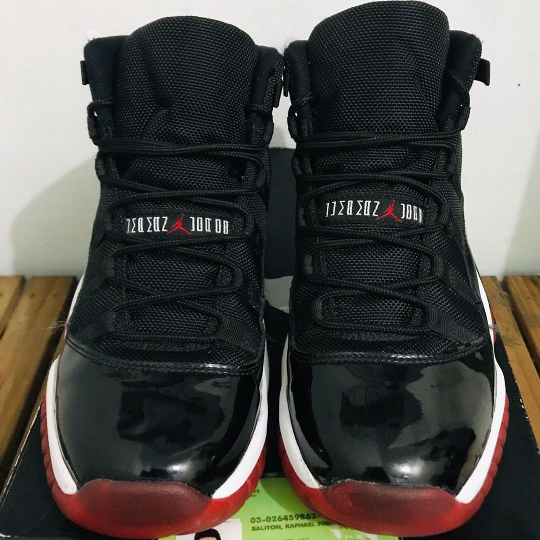 Jordan 11 Bred Retro, Men's Fashion 